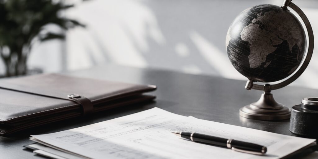 Tax planning documents and international business materials used to prepare an application for the Spain Beckham Law.
